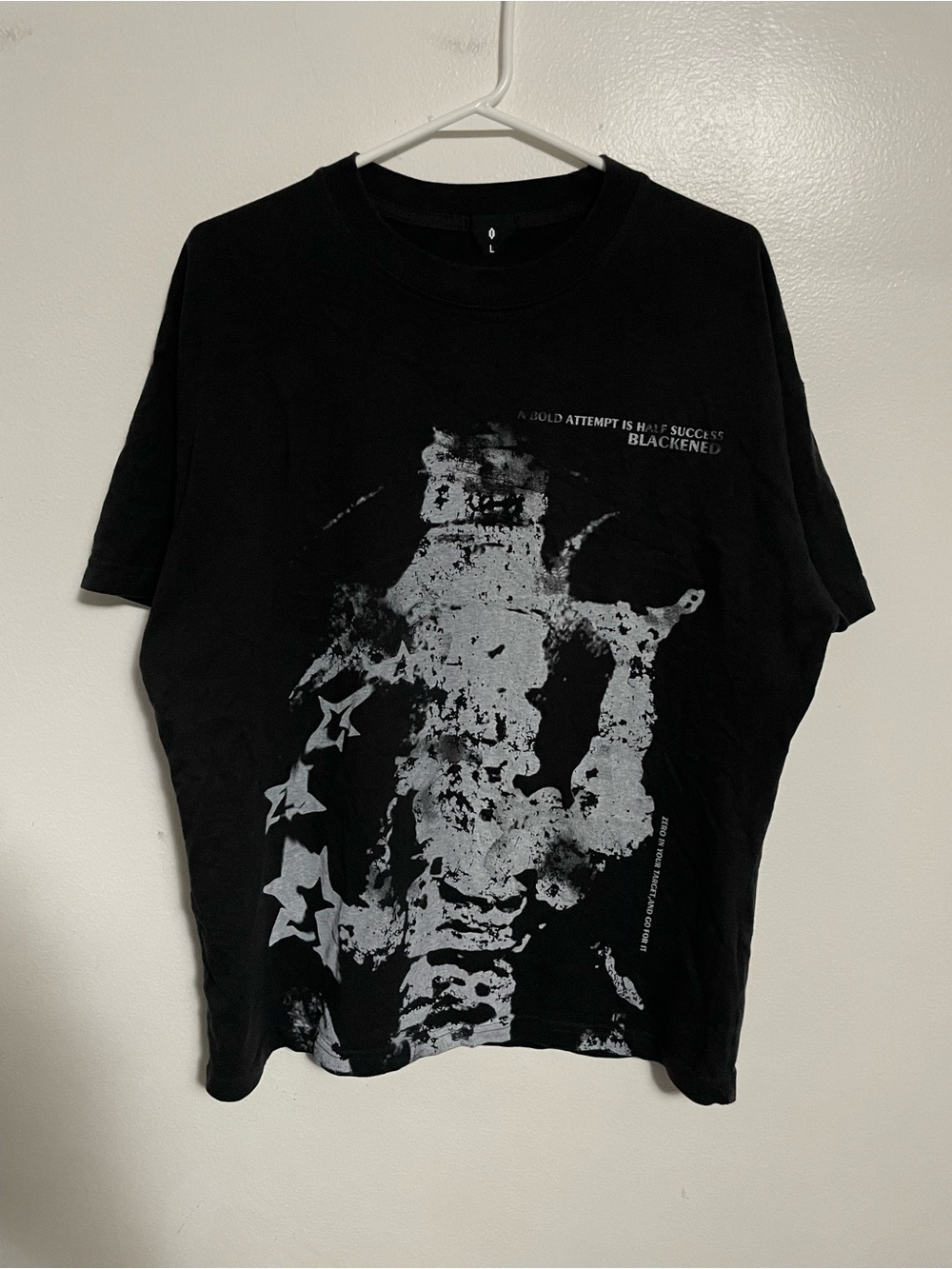 Black Abstract Graphic Print Heavyweight Streetwear T-Shirt